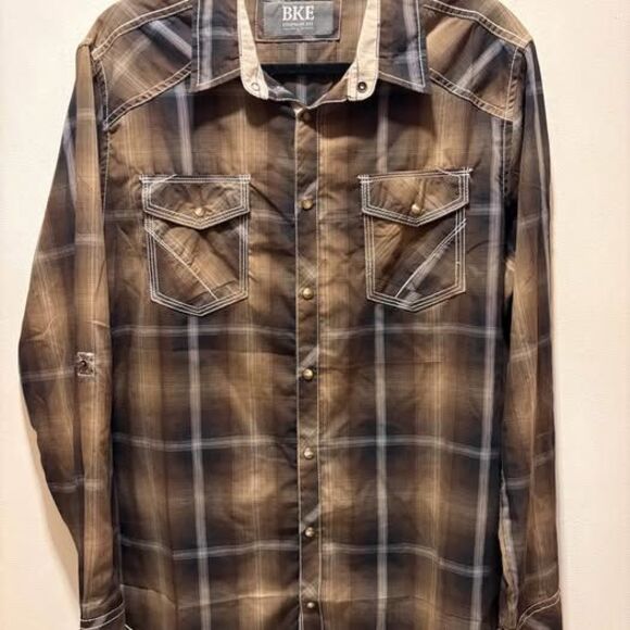 Men’s Long Sleeves Tops Size Medium BKE & Reclaim Lot of 3-shirts Western wear - Picture 1 of 10